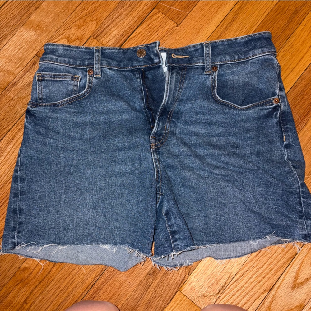 H&M Distressed Blue Denim Shorts